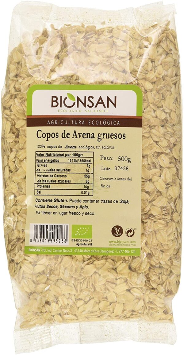 Copos de avena gruesos ecológicos 500gr